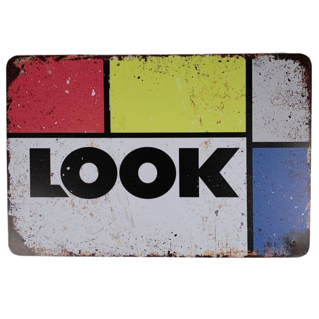LOOK vintage metalen bordje