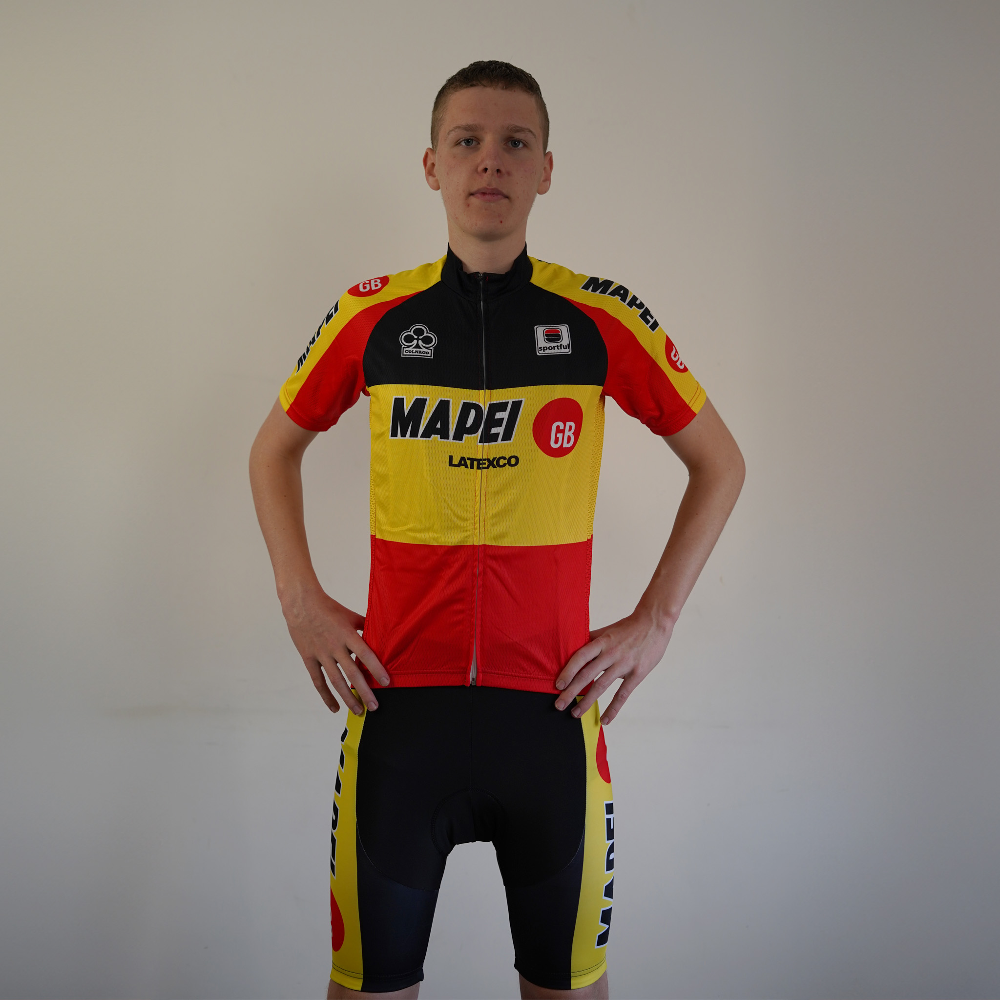 Wielershirt Mapei Belgisch kampioen retro